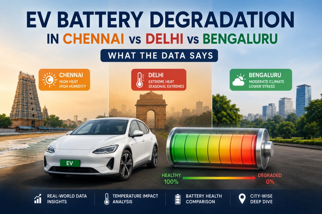 EV Battery Degradation in Chennai vs Delhi vs Bengaluru: What the Data Says