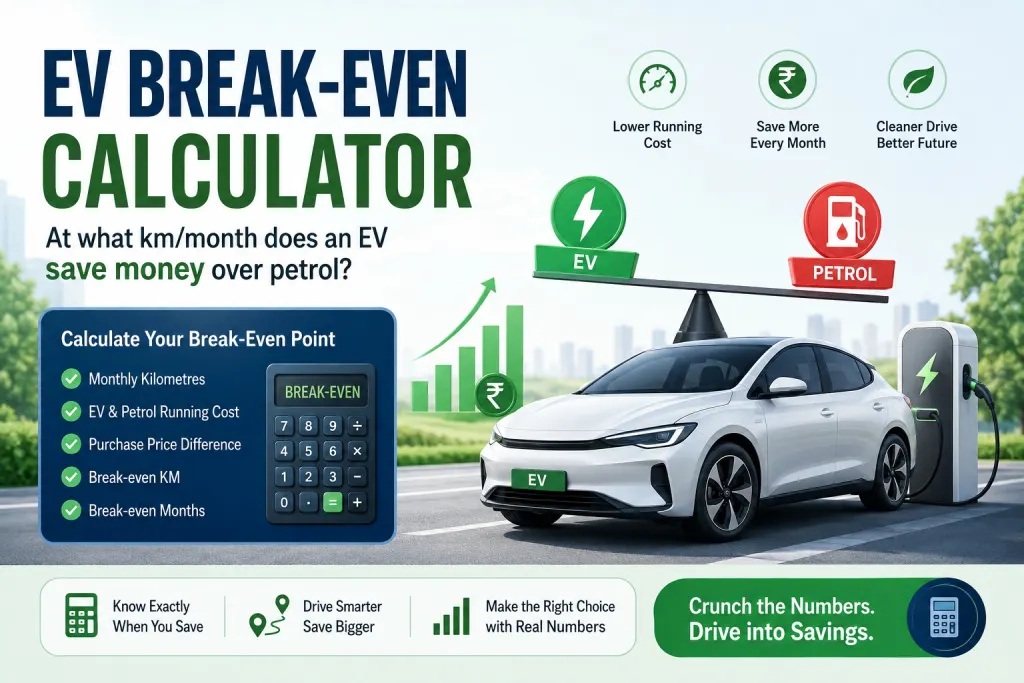 EV Break-Even Calculator: At What KM/Month Does an EV Save Money Over Petrol?