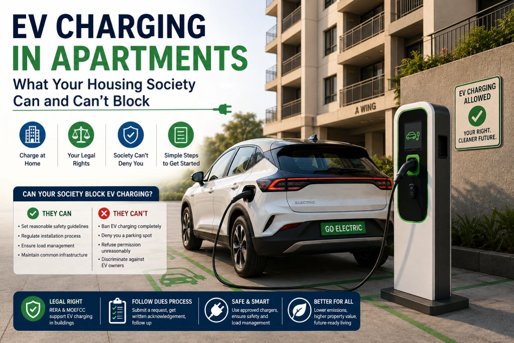 EV Charging in Apartments: What Your Housing Society Can (and Can't) Block